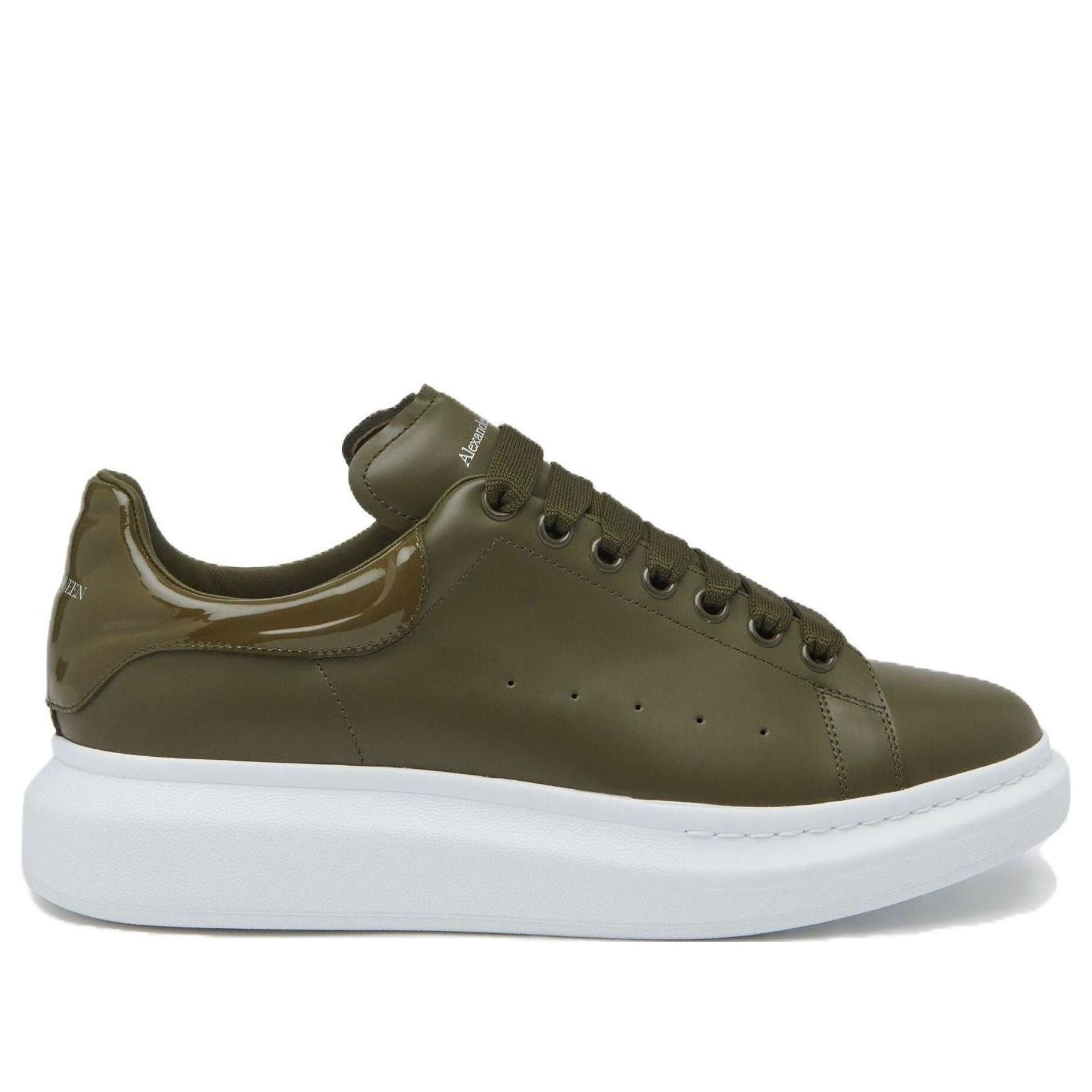 Alexander McQueen Oversized Leather Sneakers 'Olive Green