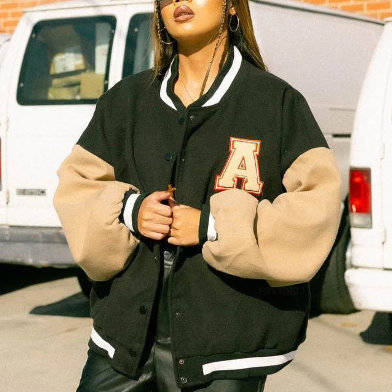 European and American coats women's street retro baseball jacket