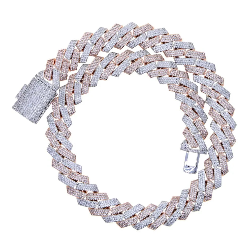 Big Heavy Hip Hop ice Men Jewelry Micro Pave Rock Punk Ice Out Cuban Chain Necklace 19mm