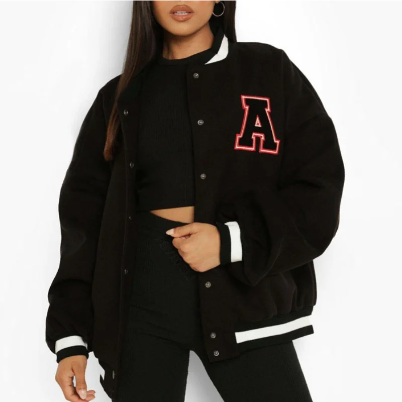 European and American coats women's street retro baseball jacket