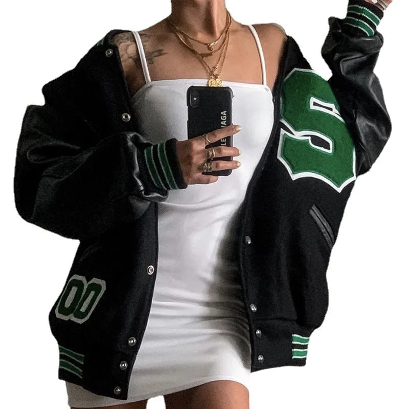 European and American coats women's street retro baseball jacket