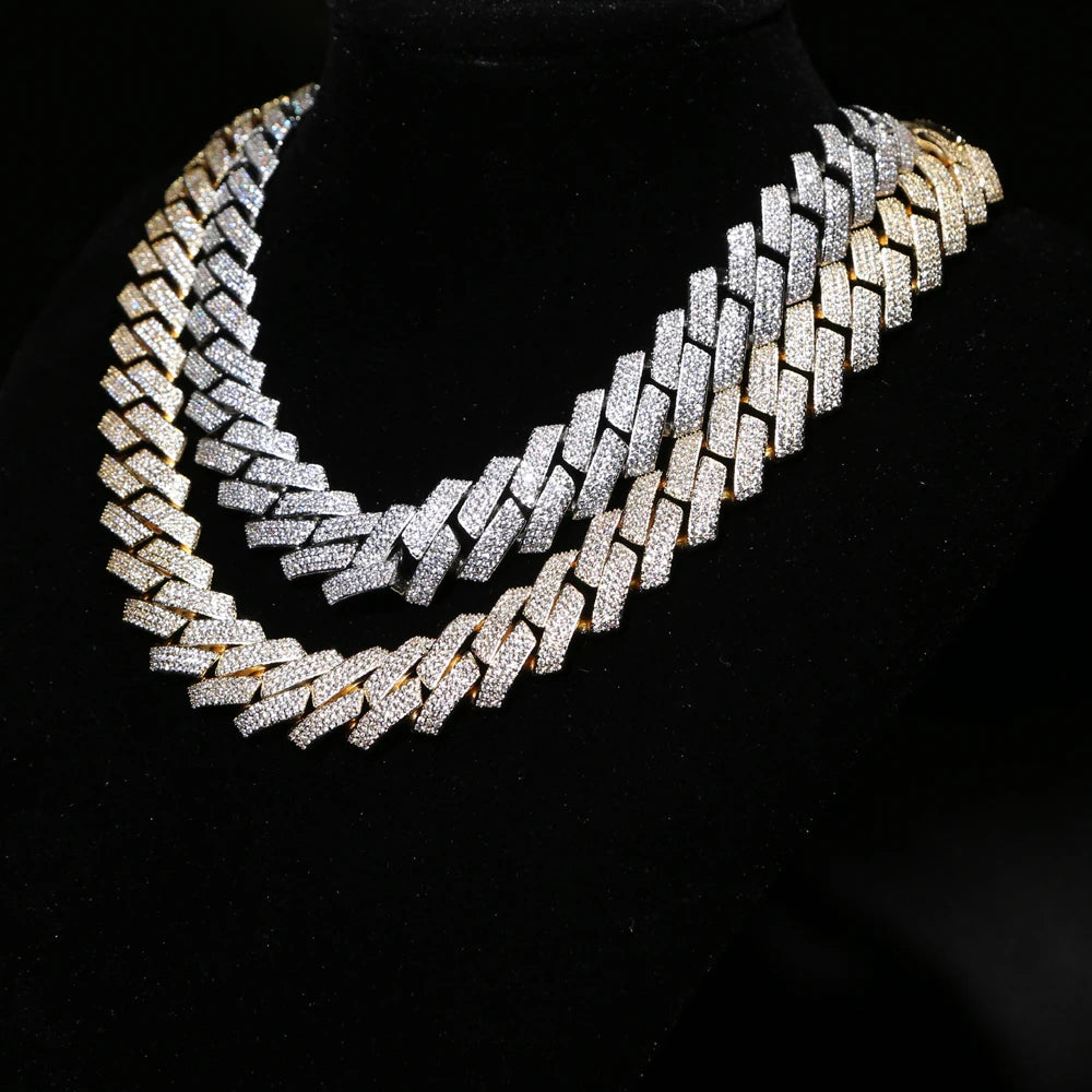 Big Heavy Hip Hop ice Men Jewelry Micro Pave Rock Punk Ice Out Cuban Chain Necklace 19mm