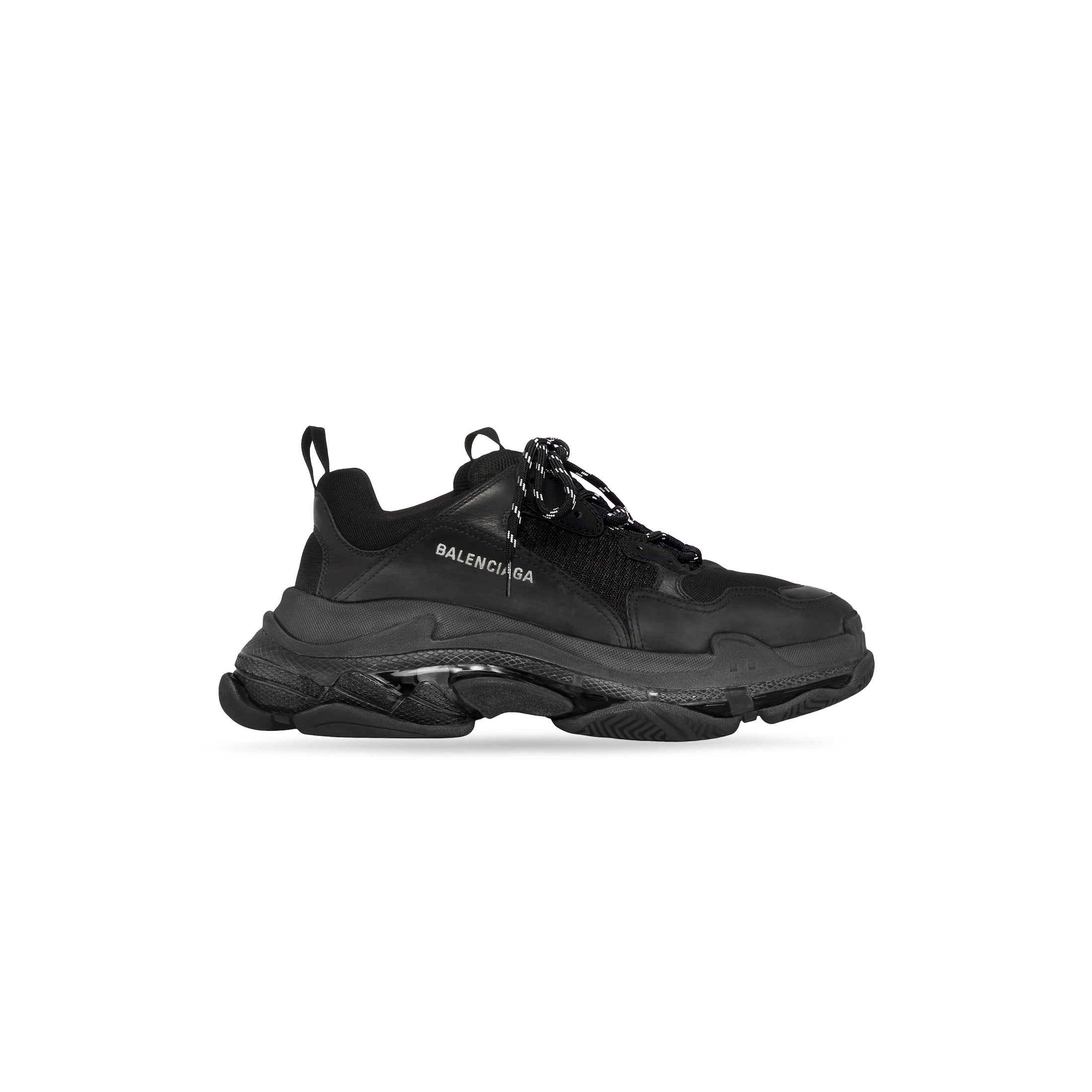 MEN'S TRIPLE S CLEAR SOLE SNEAKER IN BLACK
