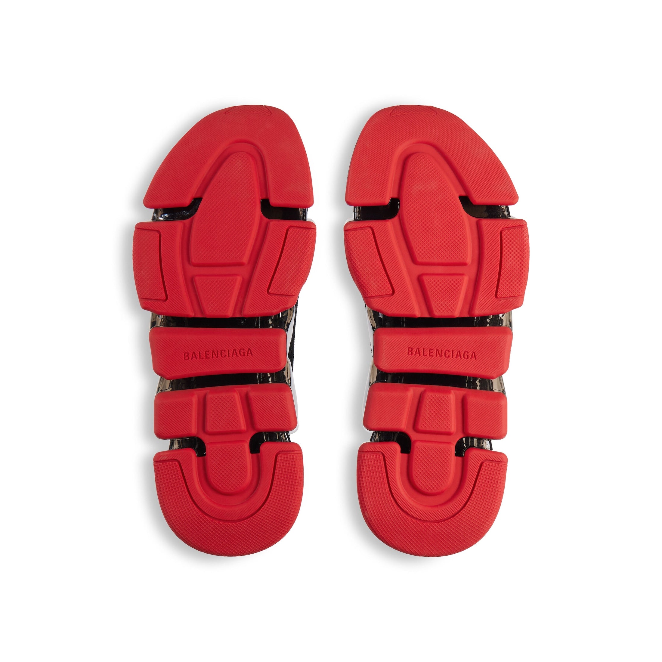 MEN'S SPEED 2.0 FULL CLEAR SOLE RECYCLED KNIT SNEAKER IN BLACK/RED