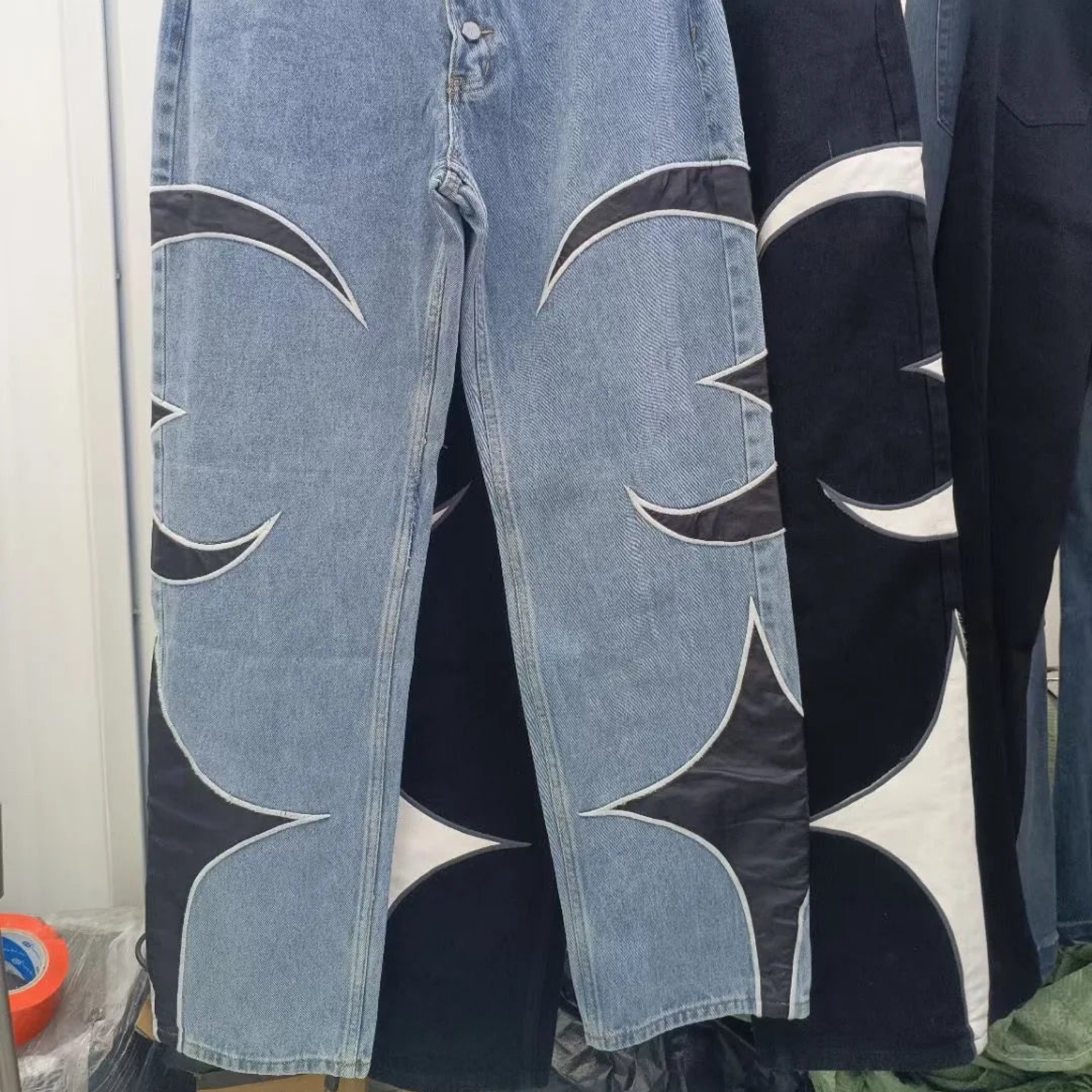 Men's Streetwear Straight Oversized Denim Trousers Unisex Cargo Pants