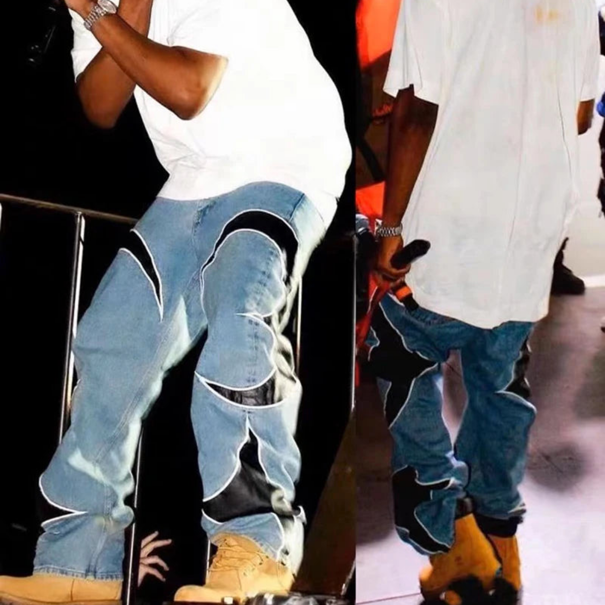 Men's Streetwear Straight Oversized Denim Trousers Unisex Cargo Pants