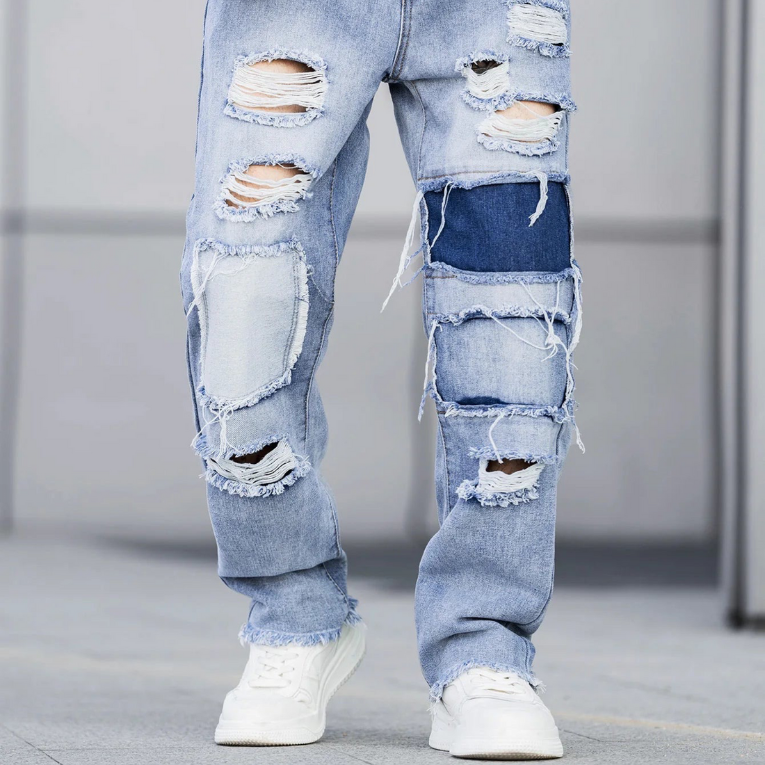 Blue slacks stretch jeans men's 2025 fashion new trend jeans