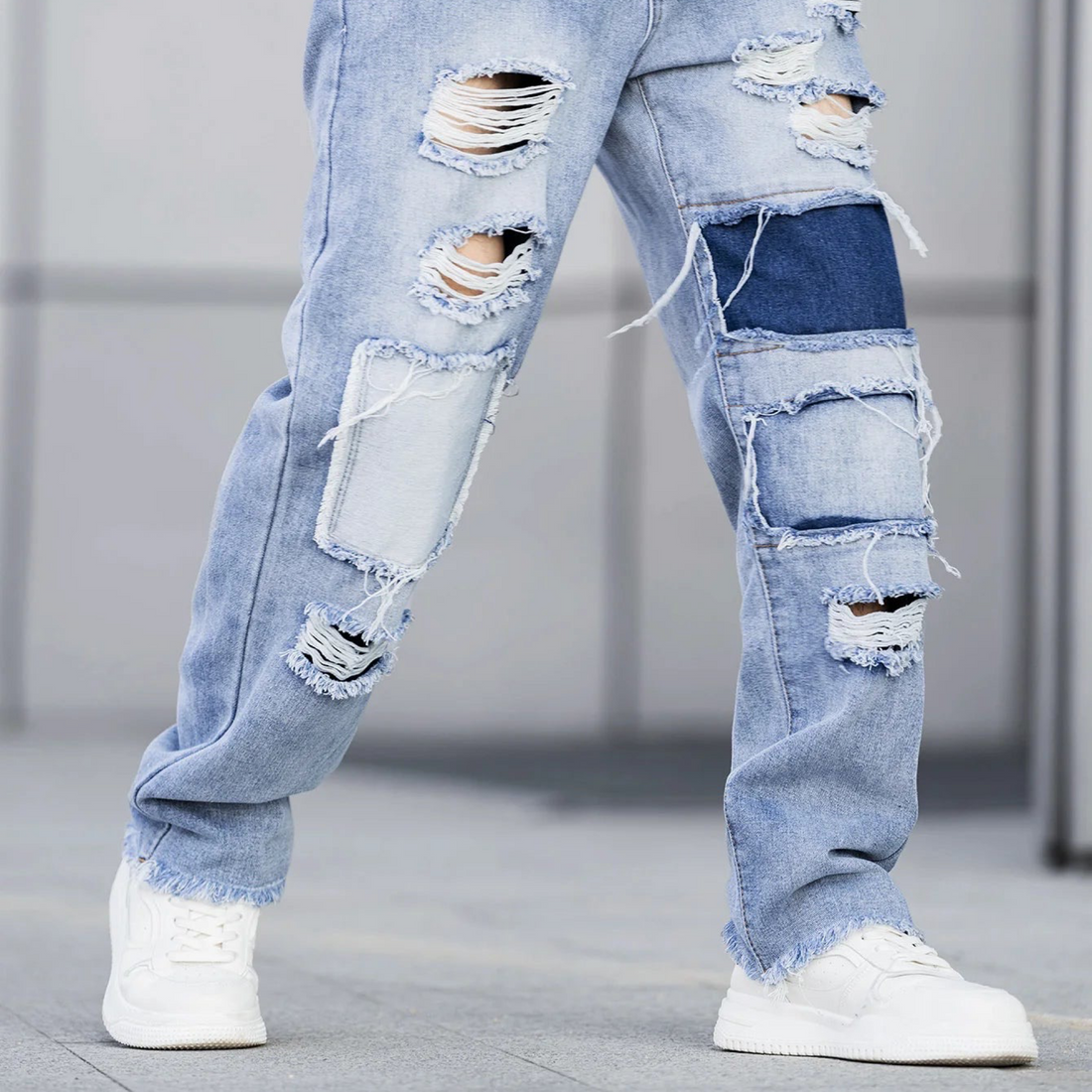 Blue slacks stretch jeans men's 2025 fashion new trend jeans