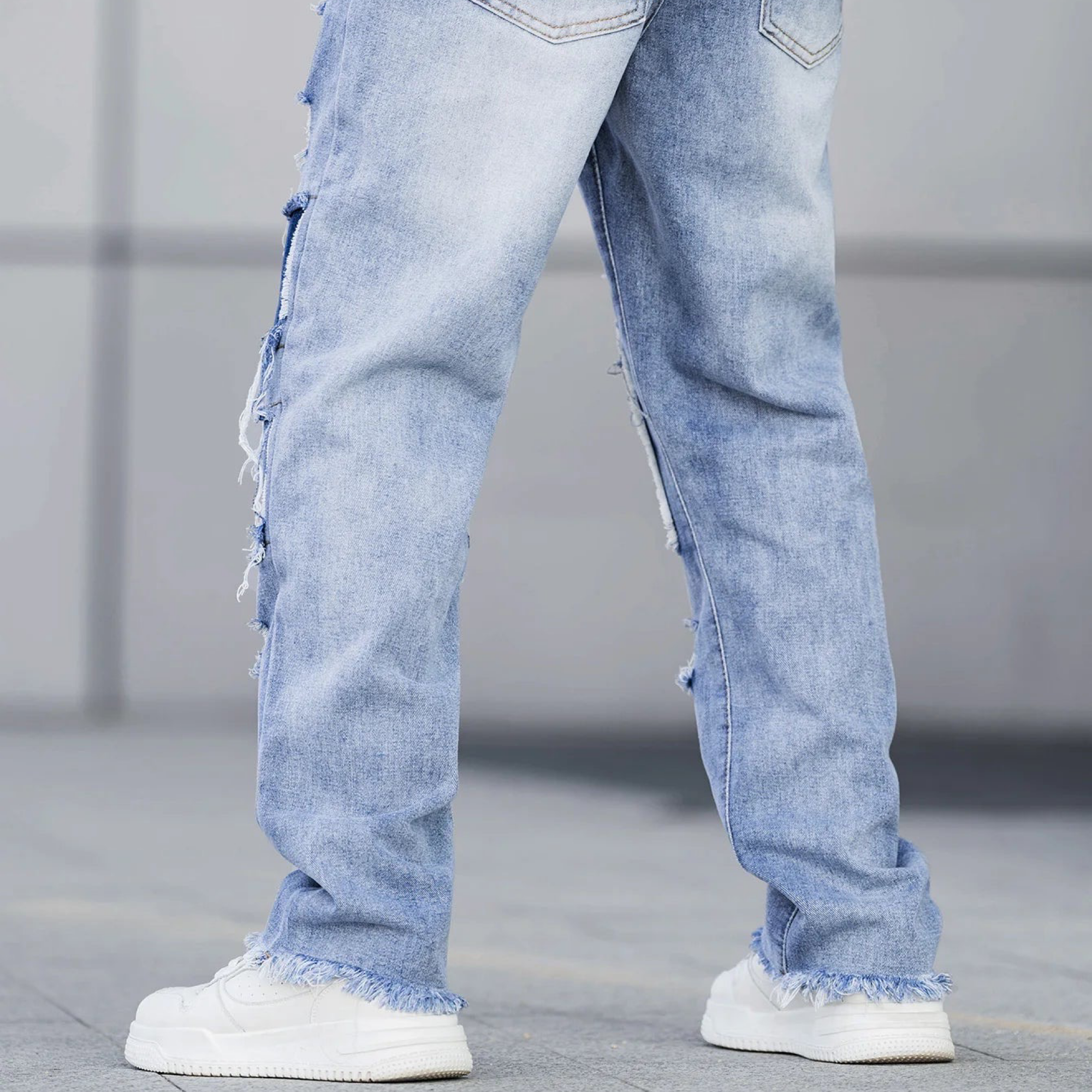 Blue slacks stretch jeans men's 2025 fashion new trend jeans
