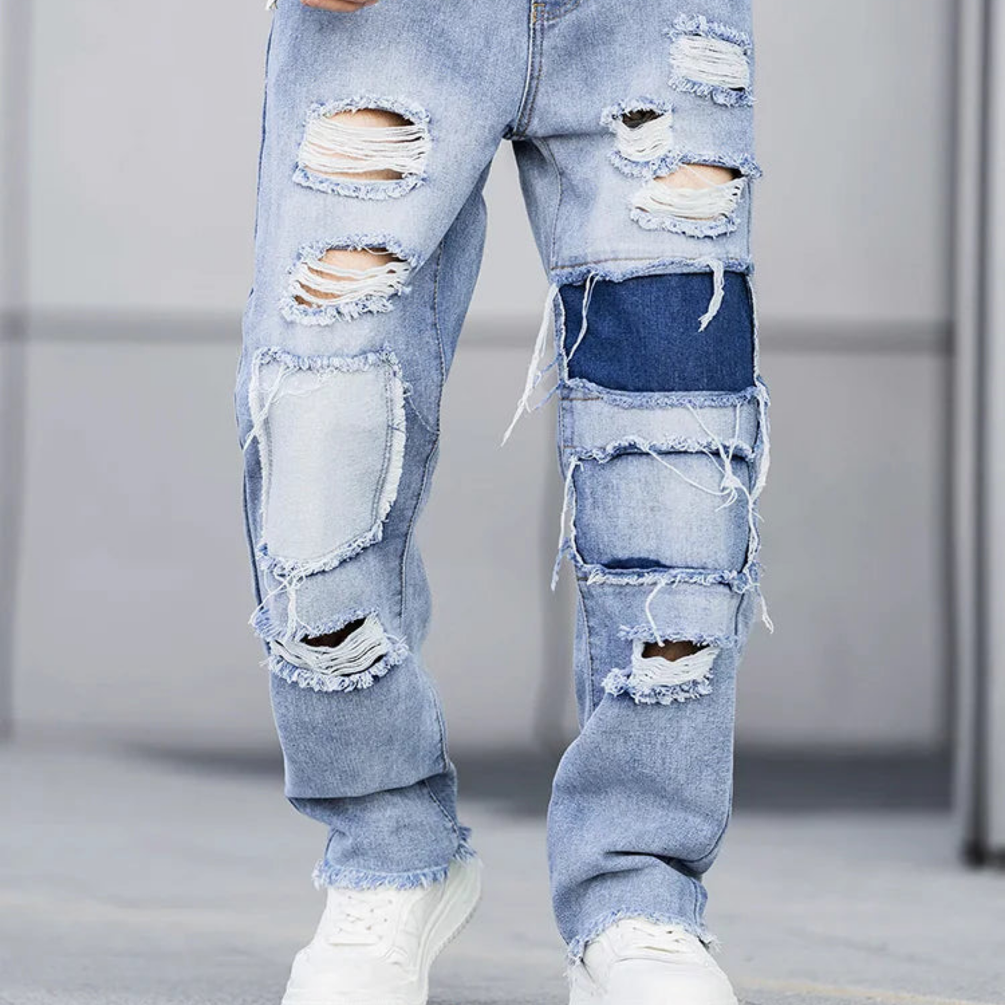 Blue slacks stretch jeans men's 2025 fashion new trend jeans