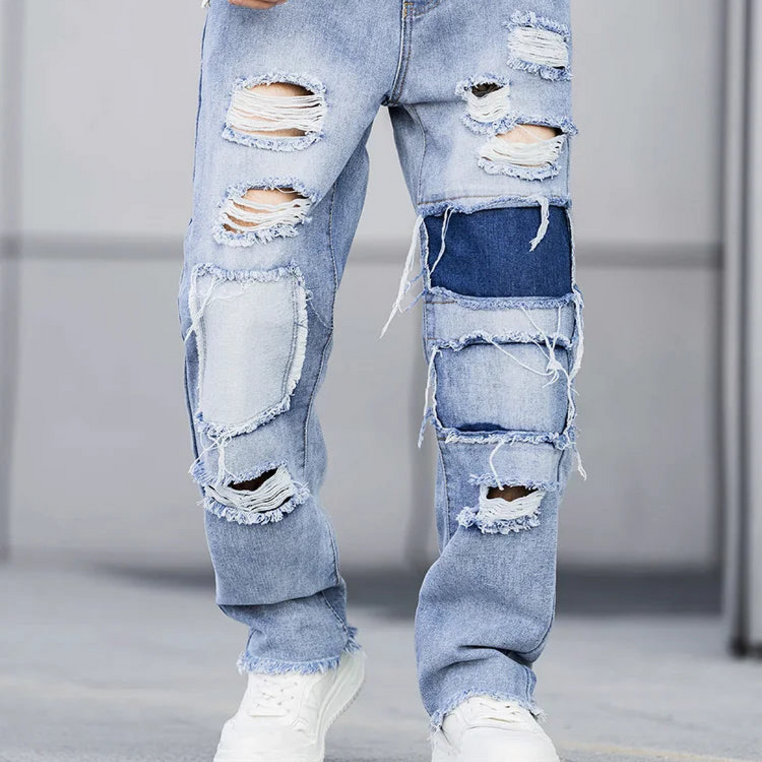 Blue slacks stretch jeans men's 2025 fashion new trend jeans