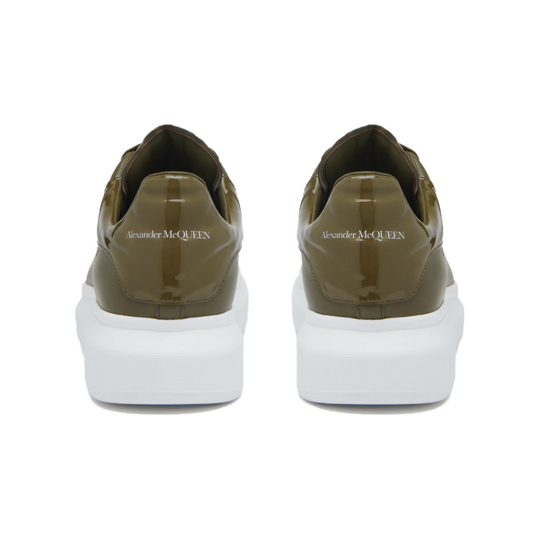 Alexander McQueen Oversized Leather Sneakers 'Olive Green