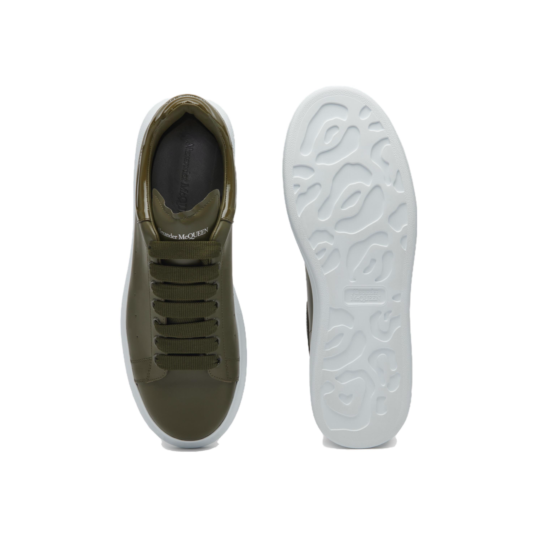 Alexander McQueen Oversized Leather Sneakers 'Olive Green