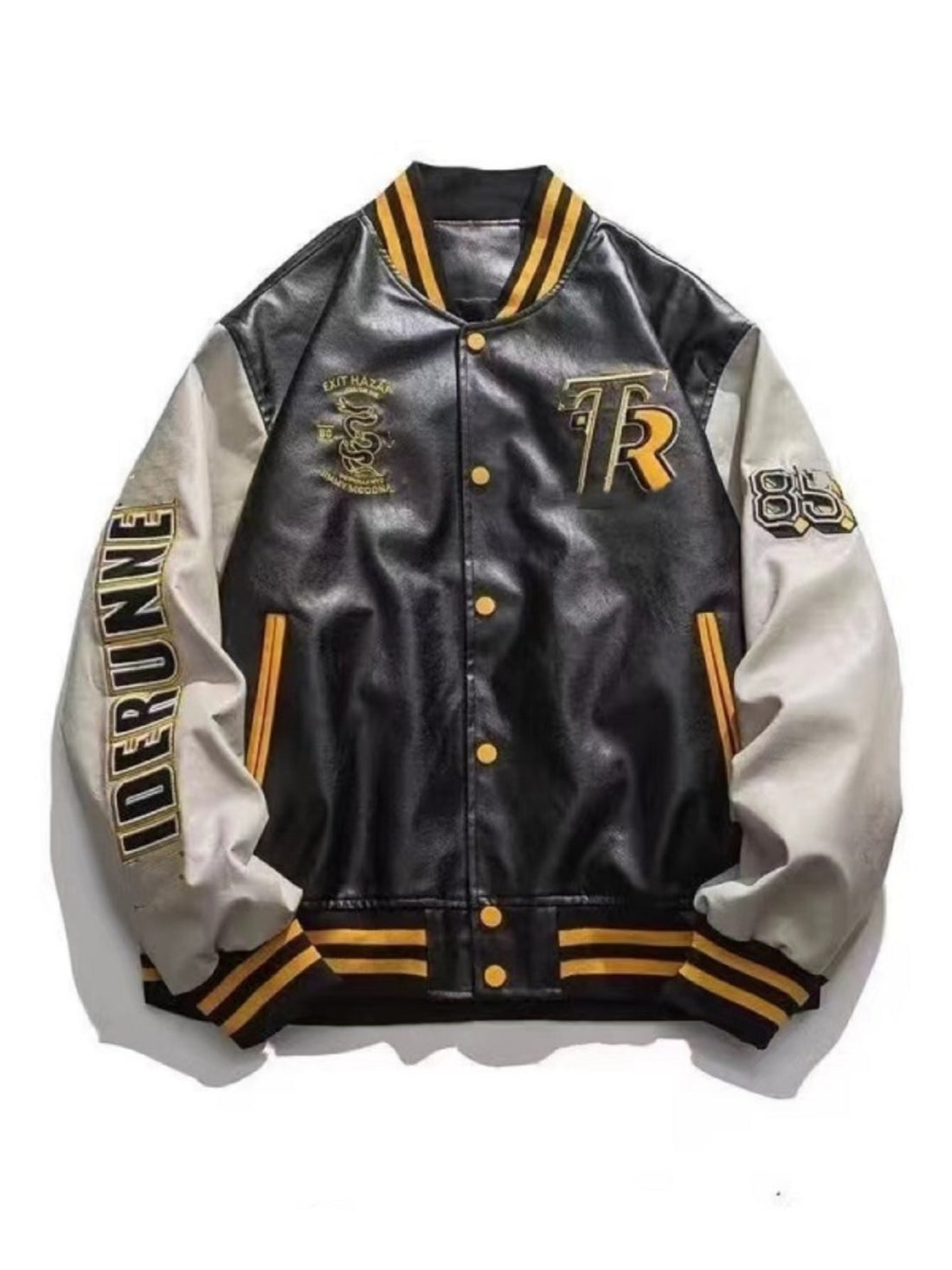 Leather Pilot Baseball Jacket Couple Coat Baseball Clothing Jacket Outwear Men and Women