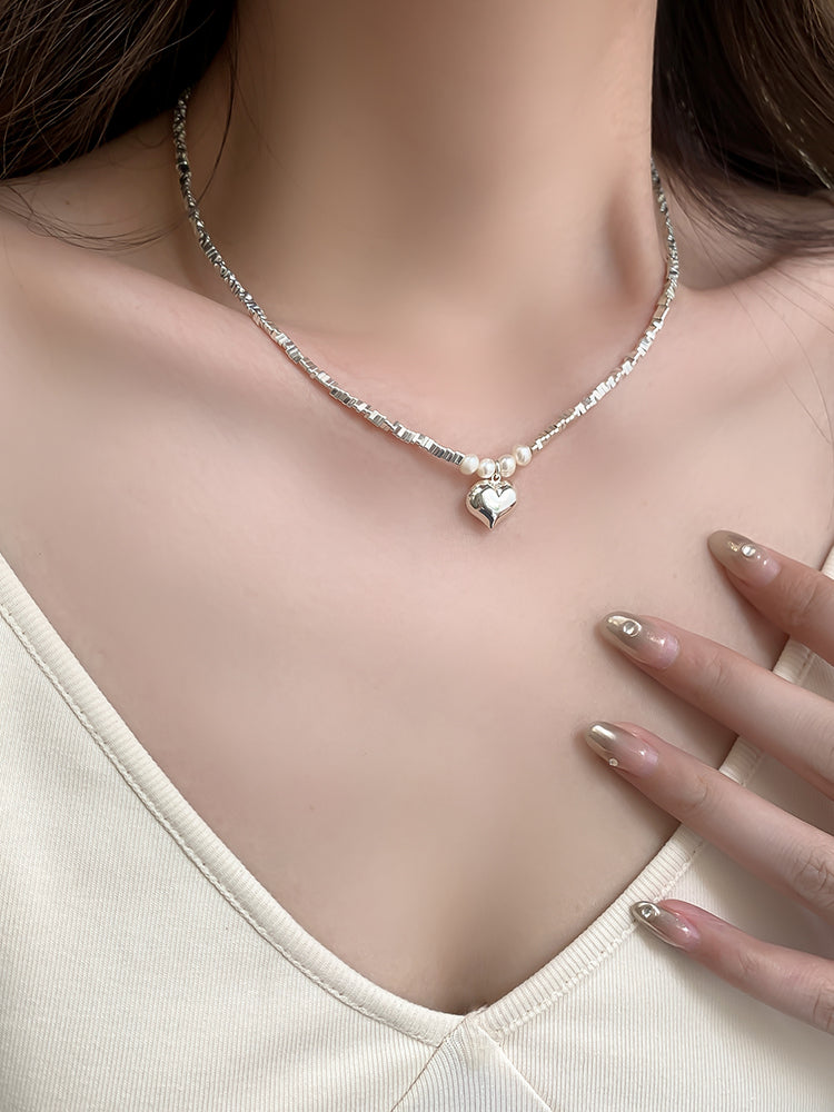 French Entry Lux Cold Feeling Clavicle Chain Hipster Pearl