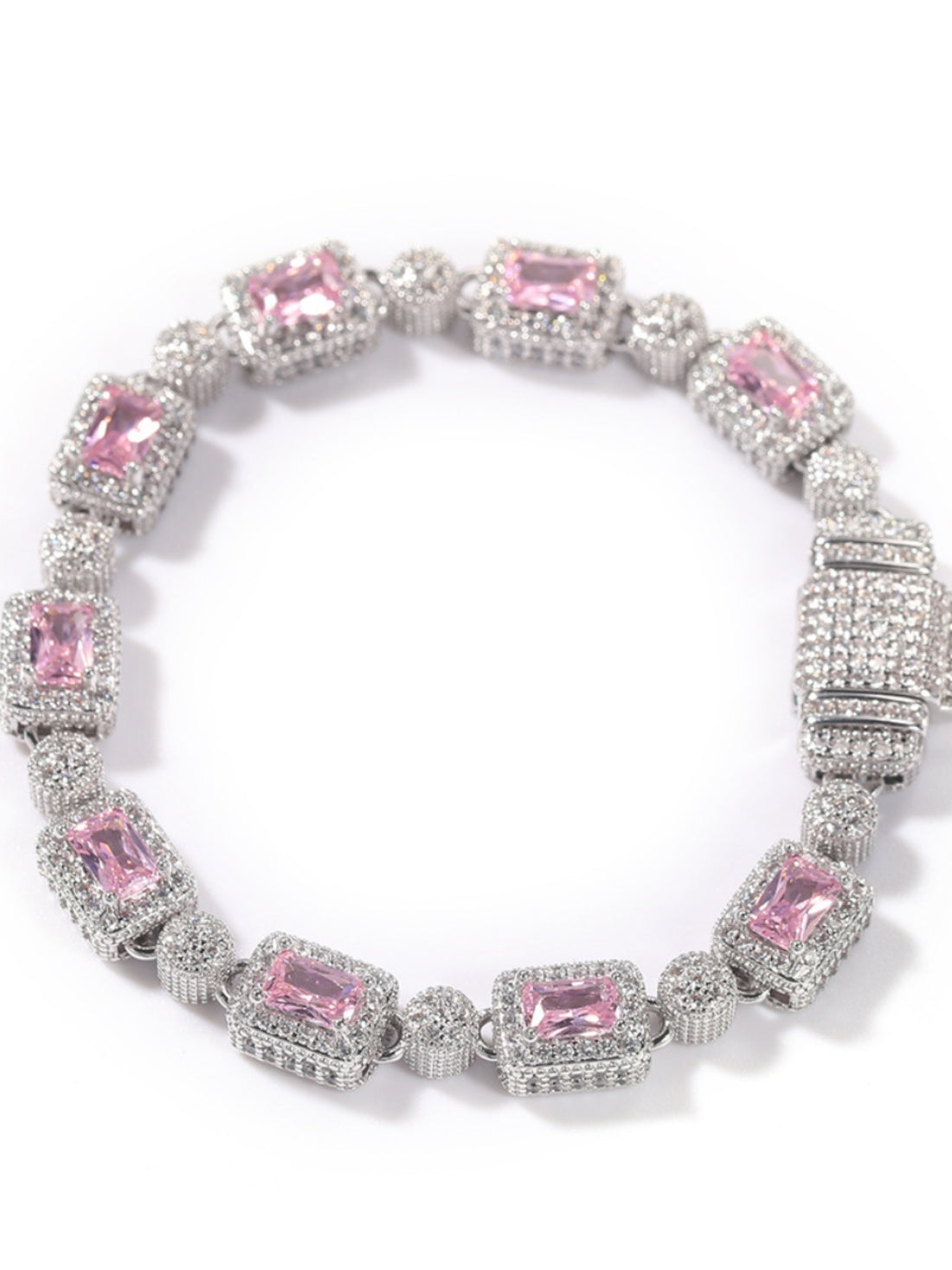 Ice Fashion Pink Hip Hop Men and Women Full Rhinestone Zircon