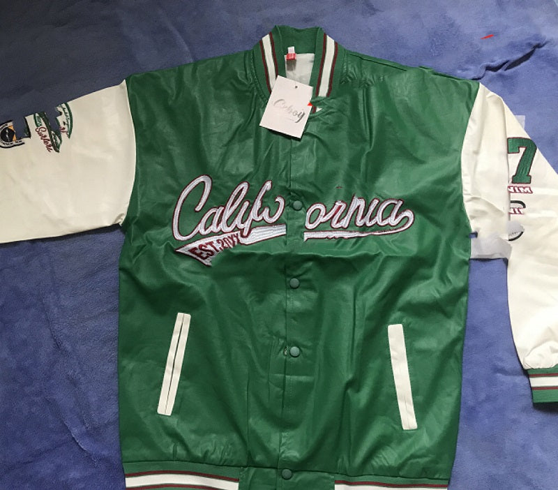 Leather Pilot Baseball Jacket Couple Coat Baseball Clothing Jacket Outwear Men and Women