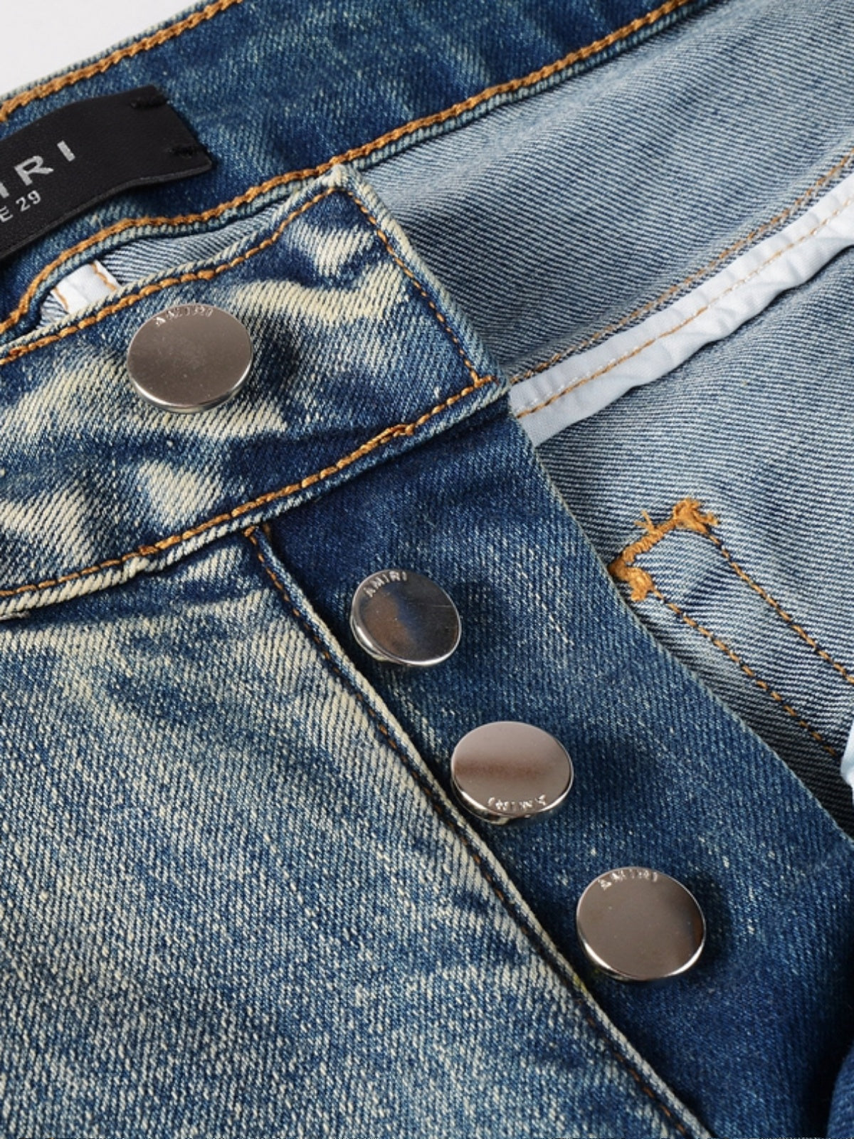 Trendy Amiri Make Old Ripped Patch Denim Designer Jeans