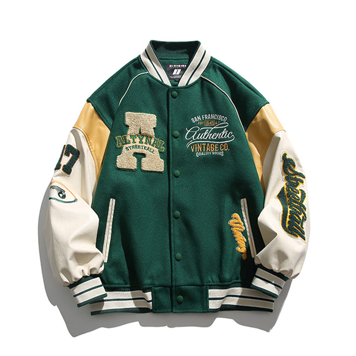 JL Spring and Autumn Loose Retro Long-Sleeved Baseball Jacket