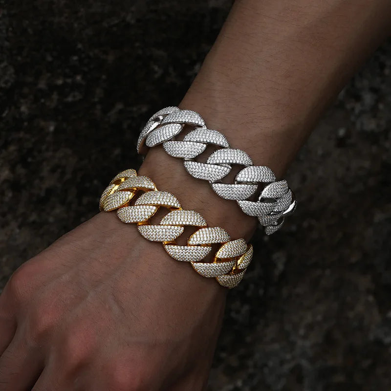 22mm Big Heavy Hip Hop 5A+ CZ Stone Paved Bling Iced Out Solid Round Cuban Miami Link Chain Necklaces for Men Rapper Jewelry