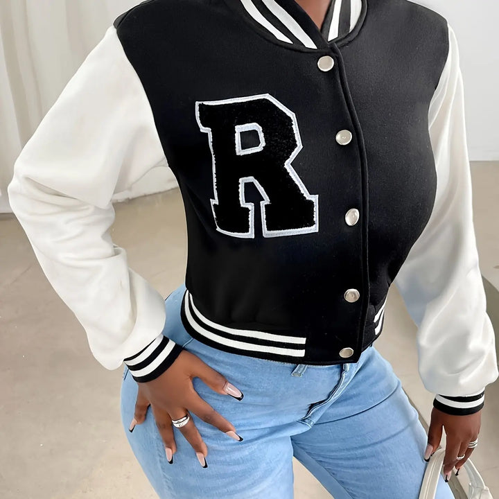 Elegant Casual Jacket  Women Long Sleeve Crop Outerwear