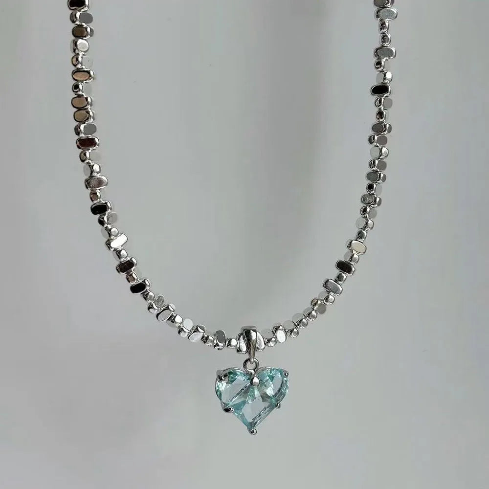 Design Chain With Crystal Heart Pendant Necklace for Women