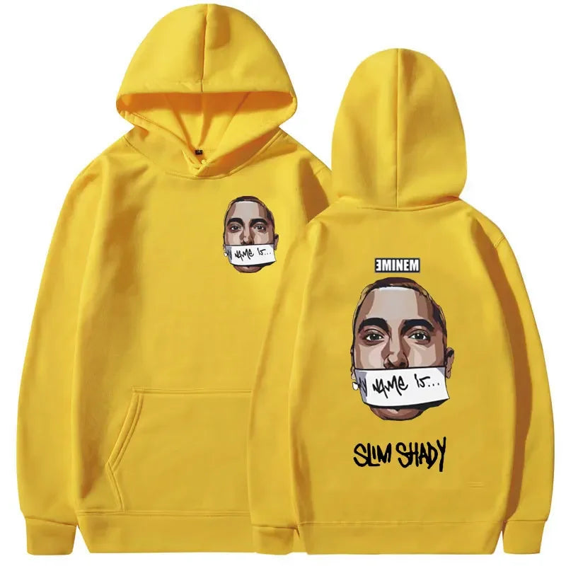 Eminem My Name Is Slim Shady Hoodie Men And Women Hip Hop Fashion Hoodies Y2K Streetwear