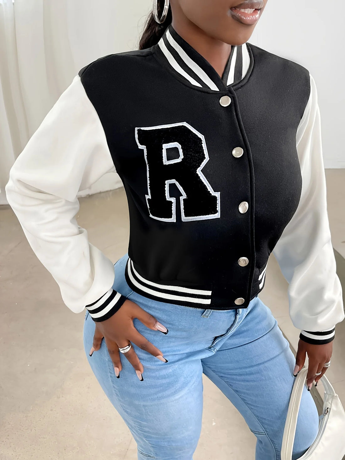 Elegant Casual Jacket  Women Long Sleeve Crop Outerwear
