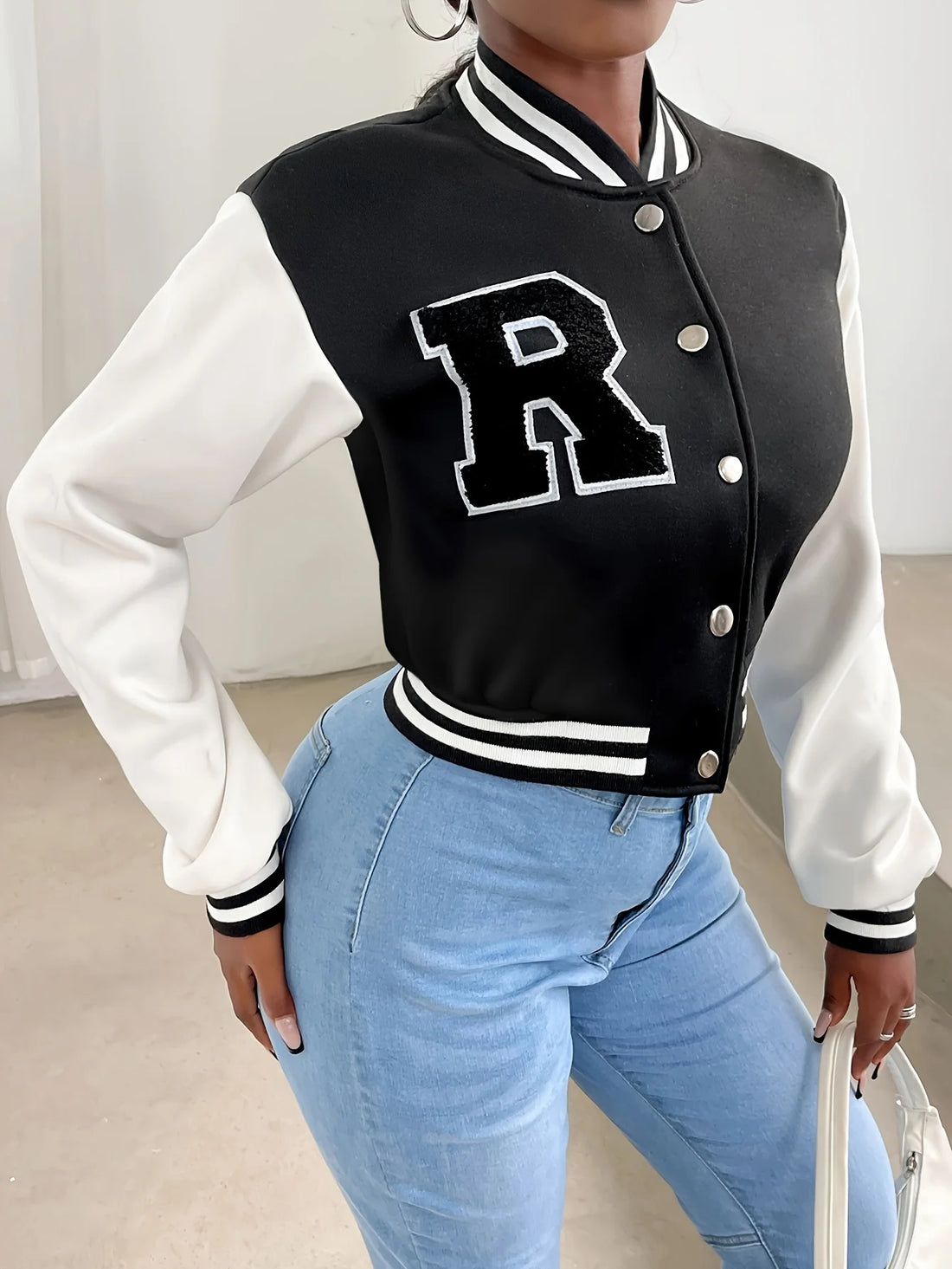 Elegant Casual Jacket  Women Long Sleeve Crop Outerwear