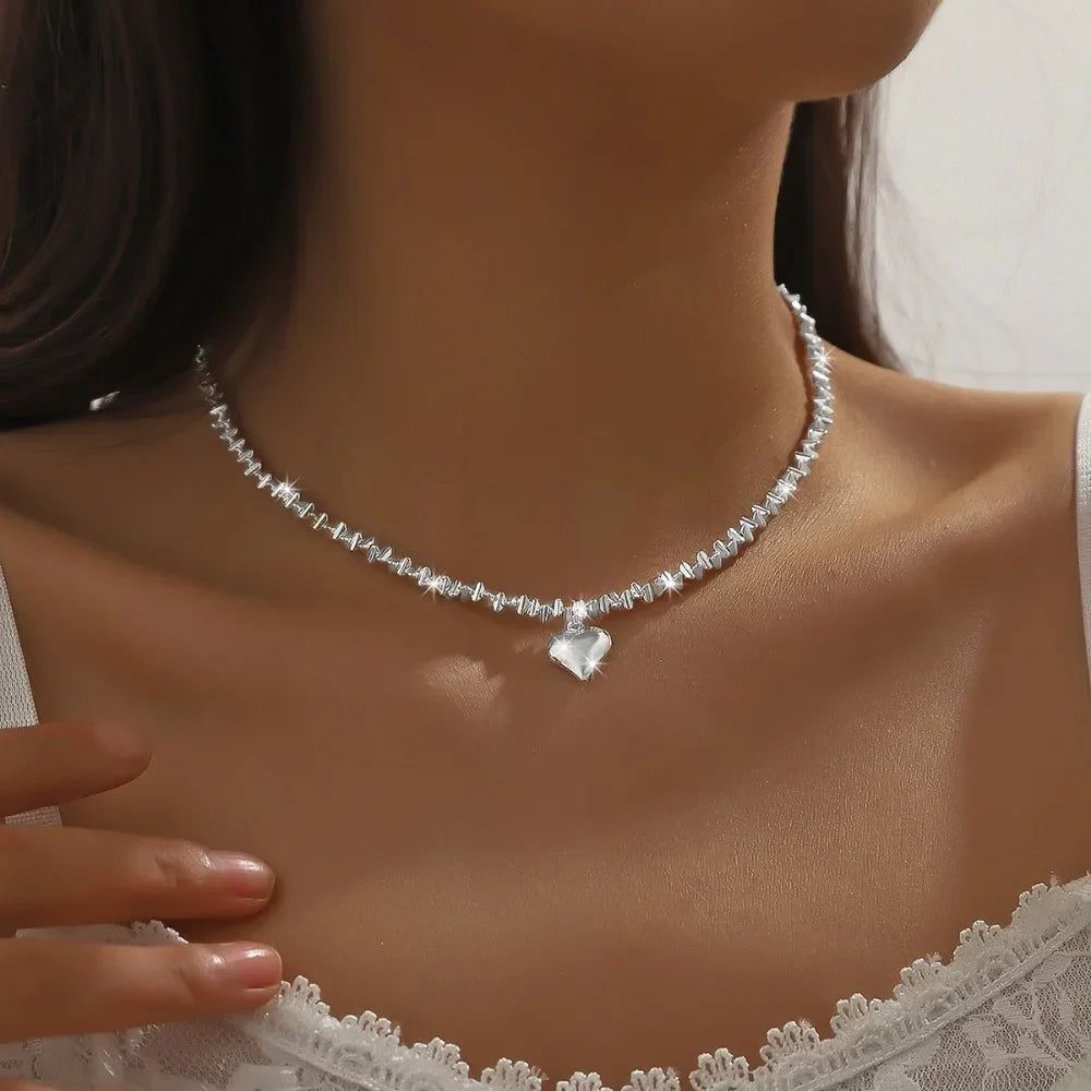 Classic Simple Shiny Double Layer Pendant Cross Pendant Necklace for Women