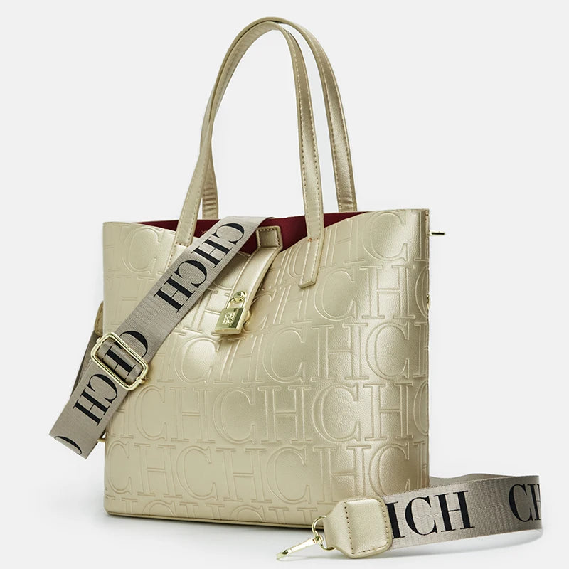 CH Classic Large Capacity Brand Shoulder Bag Letter Shoulder Strap Design Trendy Fashion Elegant Niche Crossbody Bag