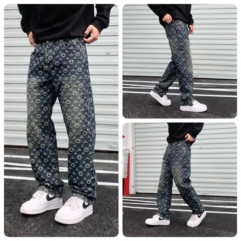 Men's Casual High Designer Jeans Hiphop Street