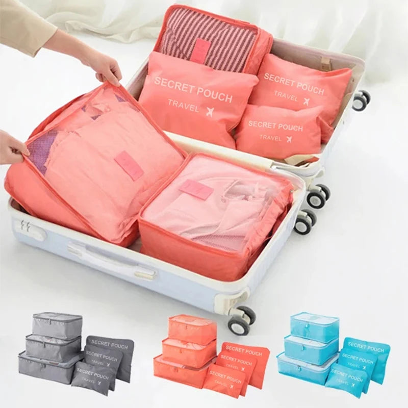 6pcs Travel Storage Bag Large Capacity Luggage Clothes Sorting Organizer Set Suitcase
