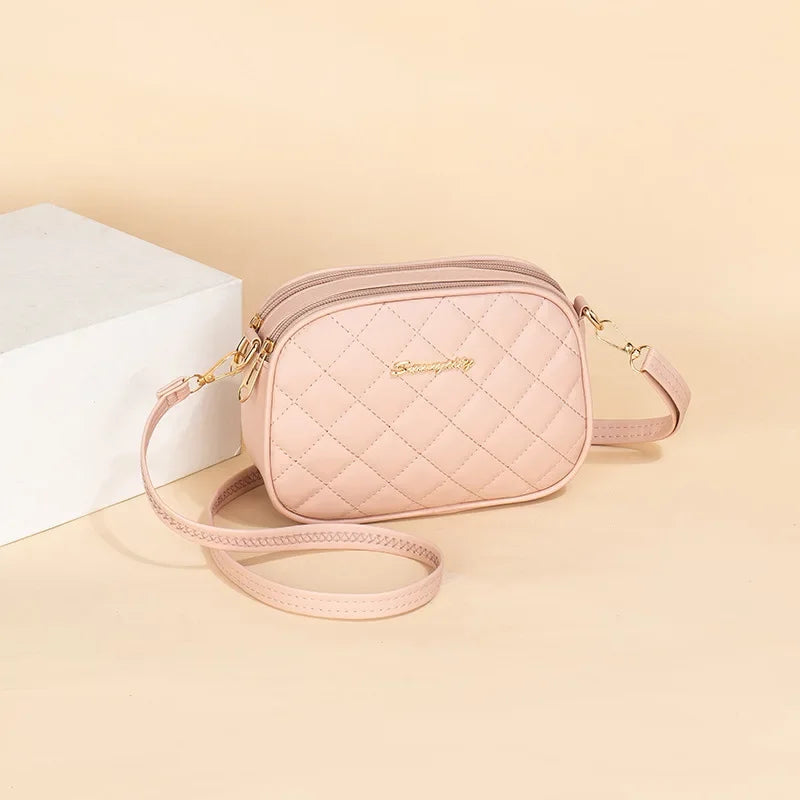 Diagonal Cross Camera Bag 2025 New Fashion and Simple Double Zipper Large Capacity