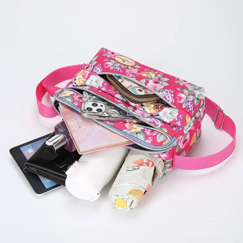 Women's Canvas Tote Bag Large Capacity Handbags Messenger Shoulder Bag Travel Handbag