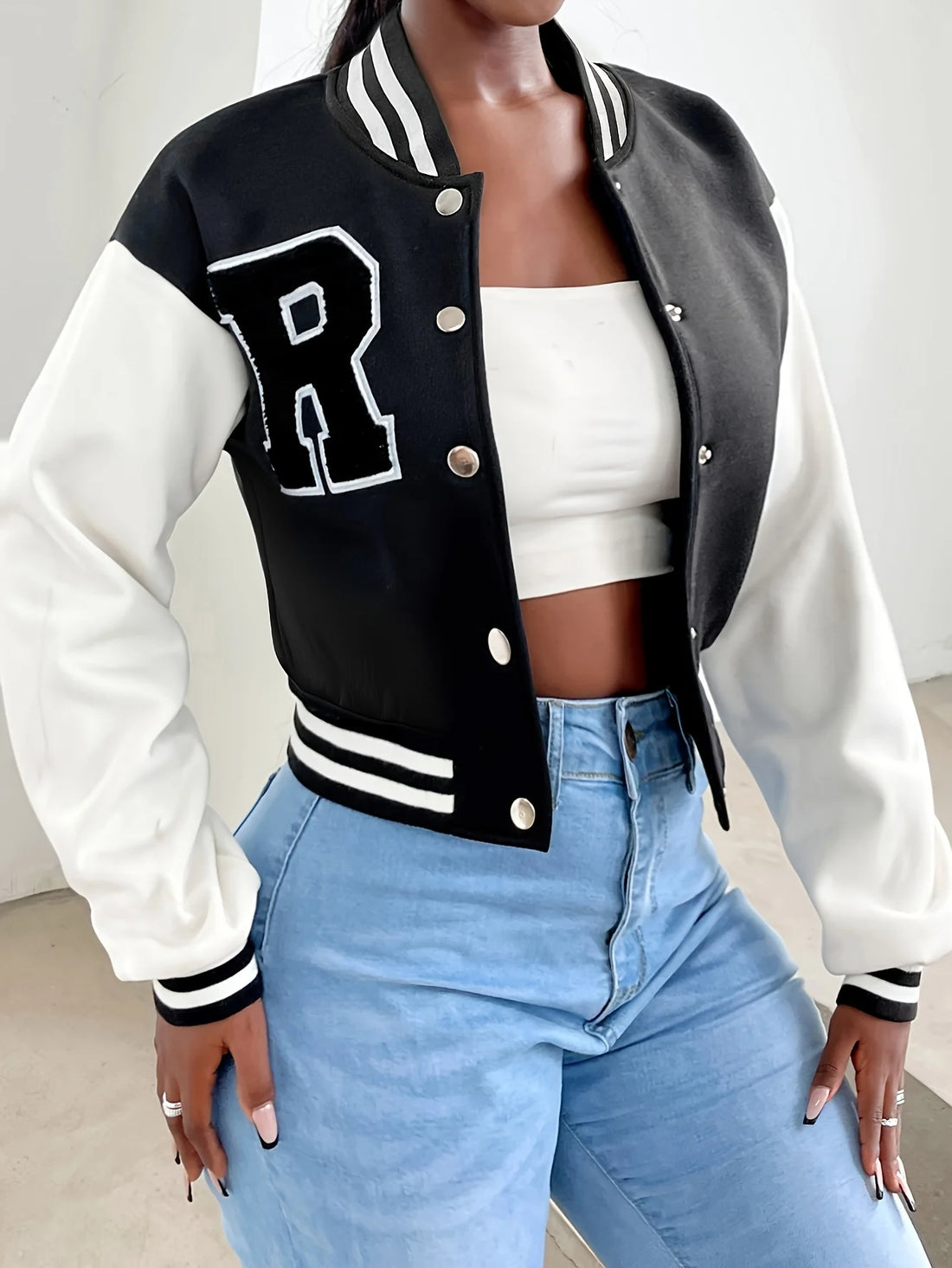 Elegant Casual Jacket  Women Long Sleeve Crop Outerwear
