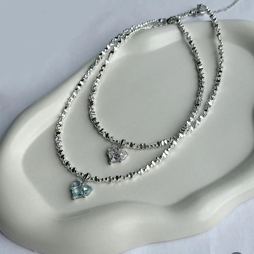 Design Chain With Crystal Heart Pendant Necklace for Women