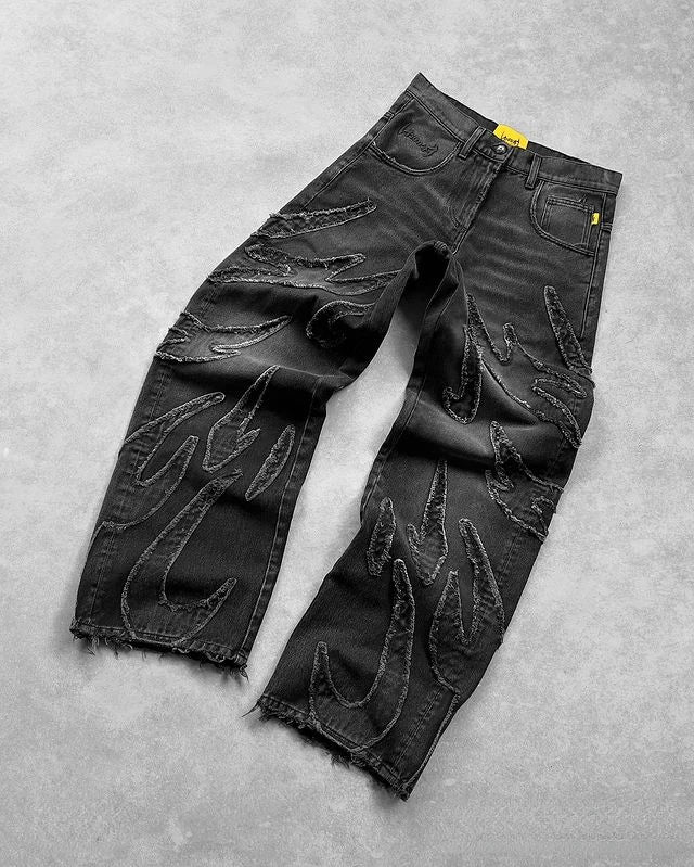 Streetwear Jeans Y2K Mens And Womens Retro Hip Hop