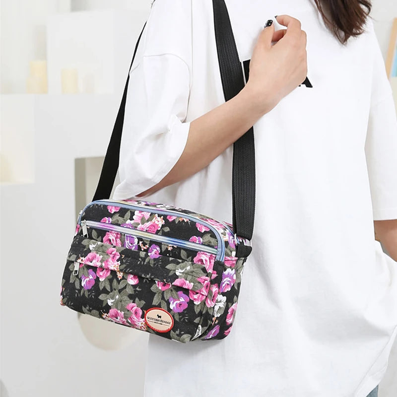 Women's Canvas Tote Bag Large Capacity Handbags Messenger Shoulder Bag Travel Handbag
