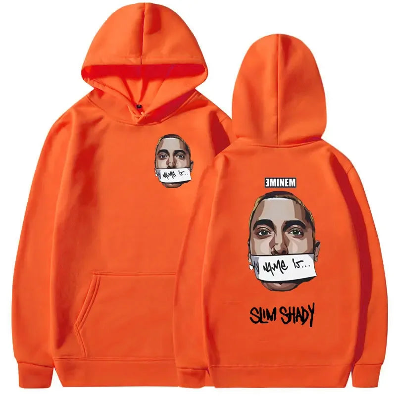 Eminem My Name Is Slim Shady Hoodie Men And Women Hip Hop Fashion Hoodies Y2K Streetwear