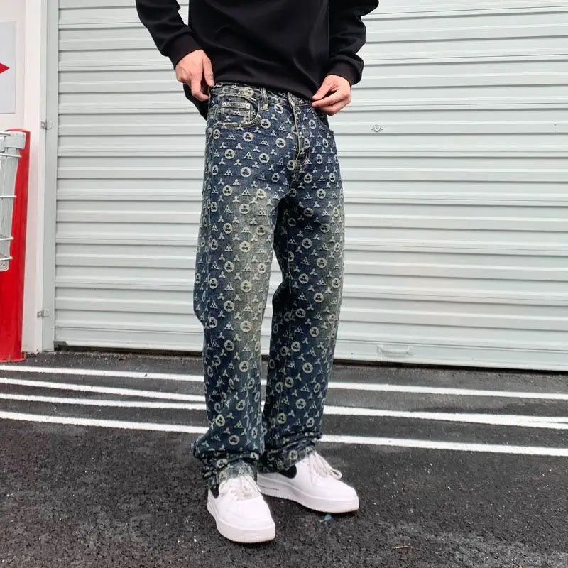Men's Casual High Designer Jeans Hiphop Street