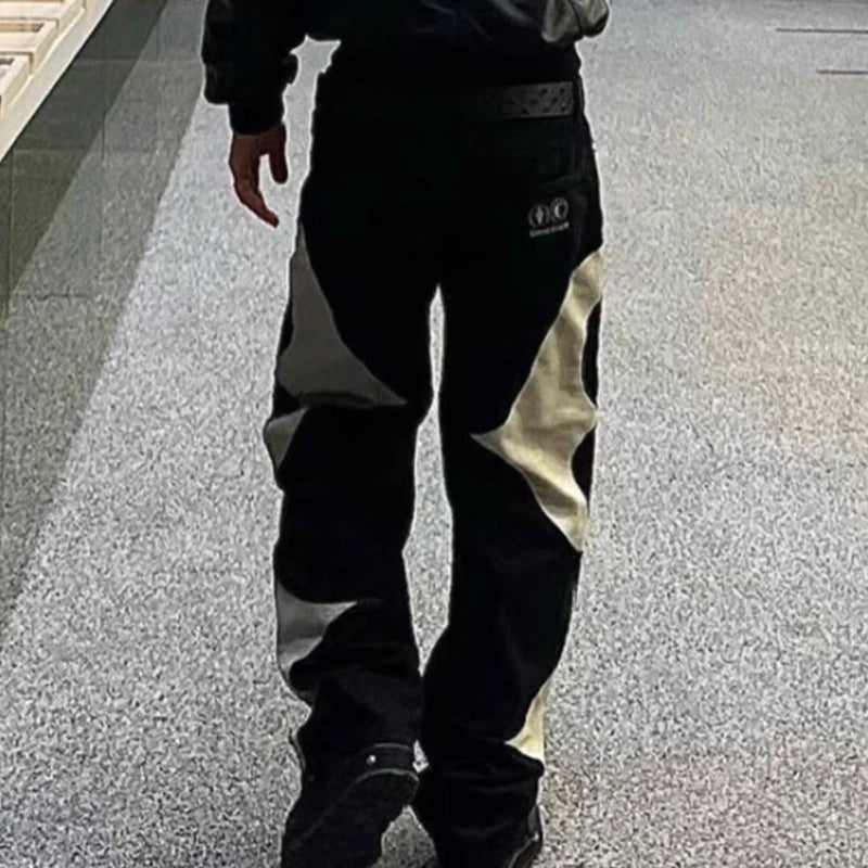 Men's Streetwear Straight Oversized Denim Trousers Unisex Cargo Pants