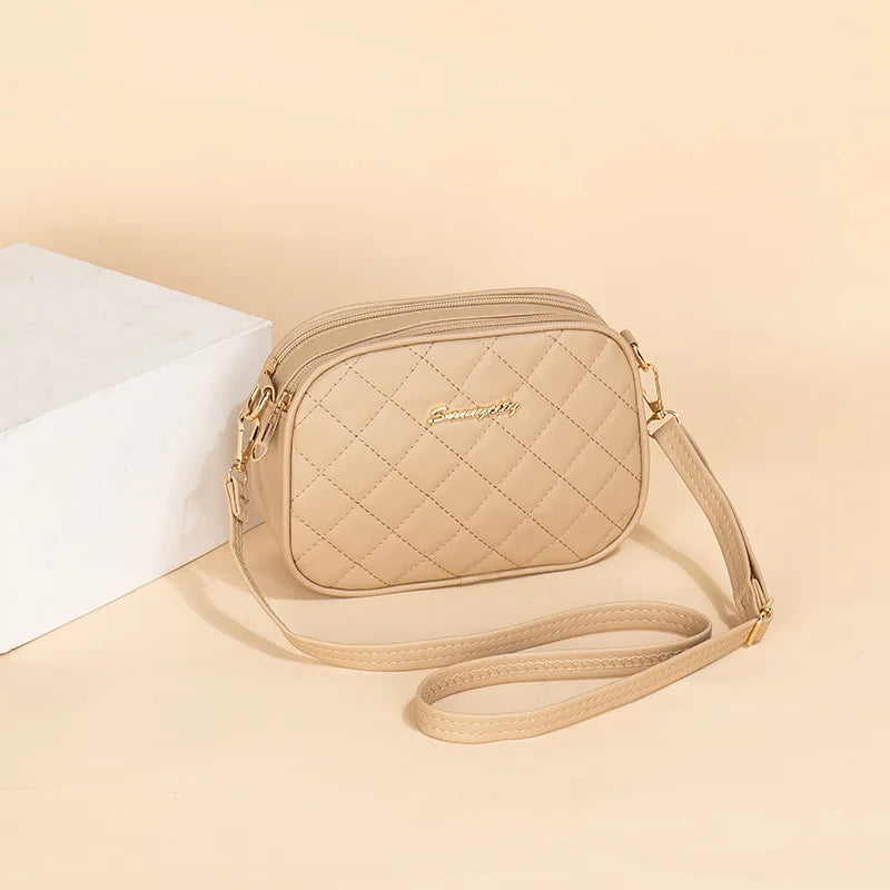 Diagonal Cross Camera Bag 2025 New Fashion and Simple Double Zipper Large Capacity