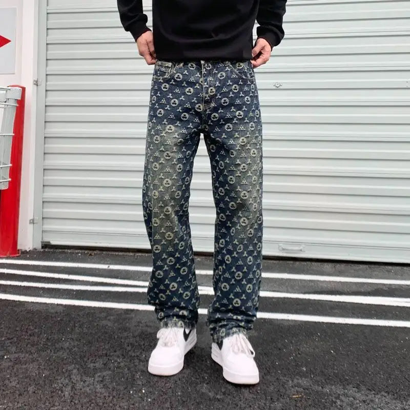 Men's Casual High Designer Jeans Hiphop Street
