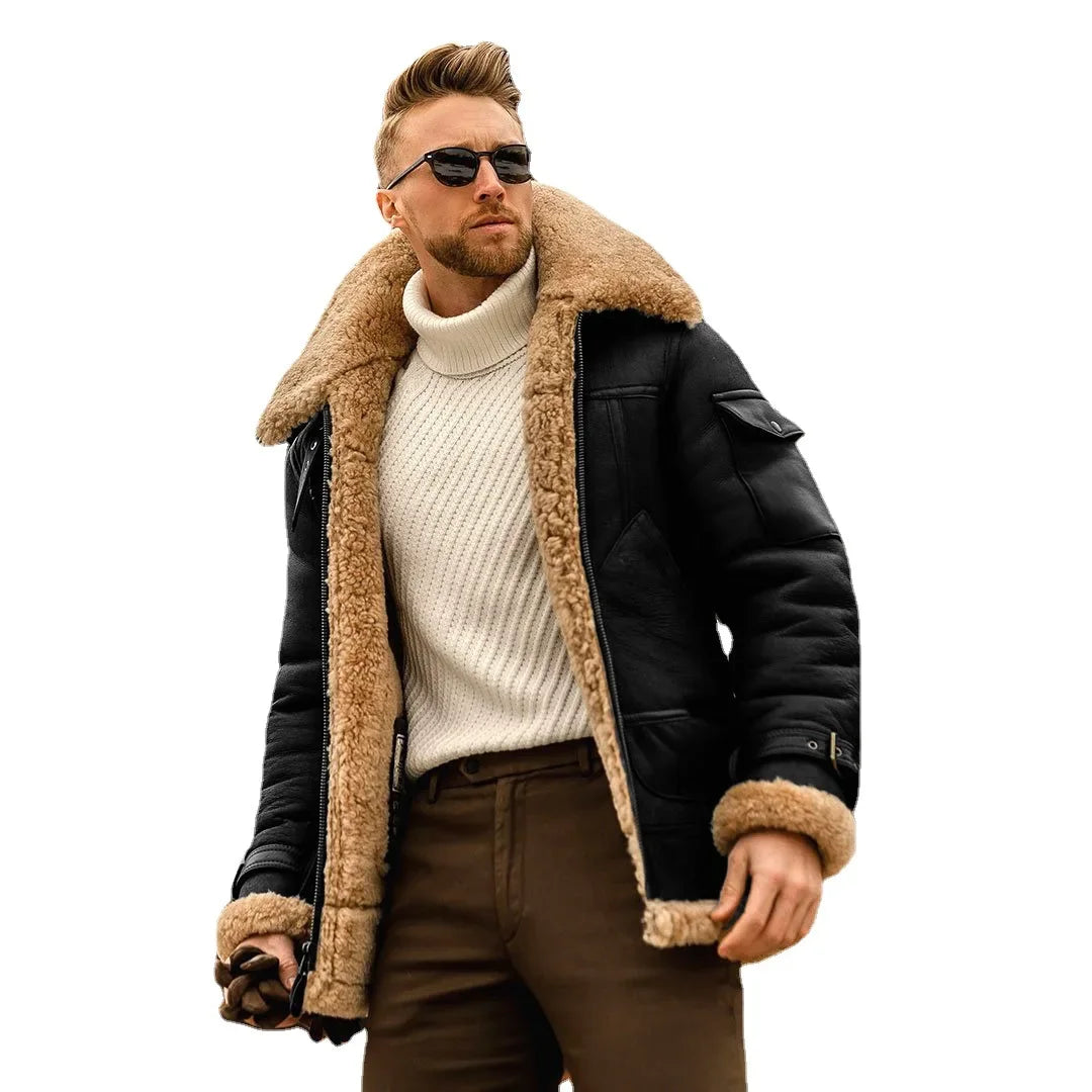 Autumn And Winter New Warm Wool Fur Men's Jacket Thickened Jacket Men's Jacket Cargo Men's Jacket Imitation Fur
