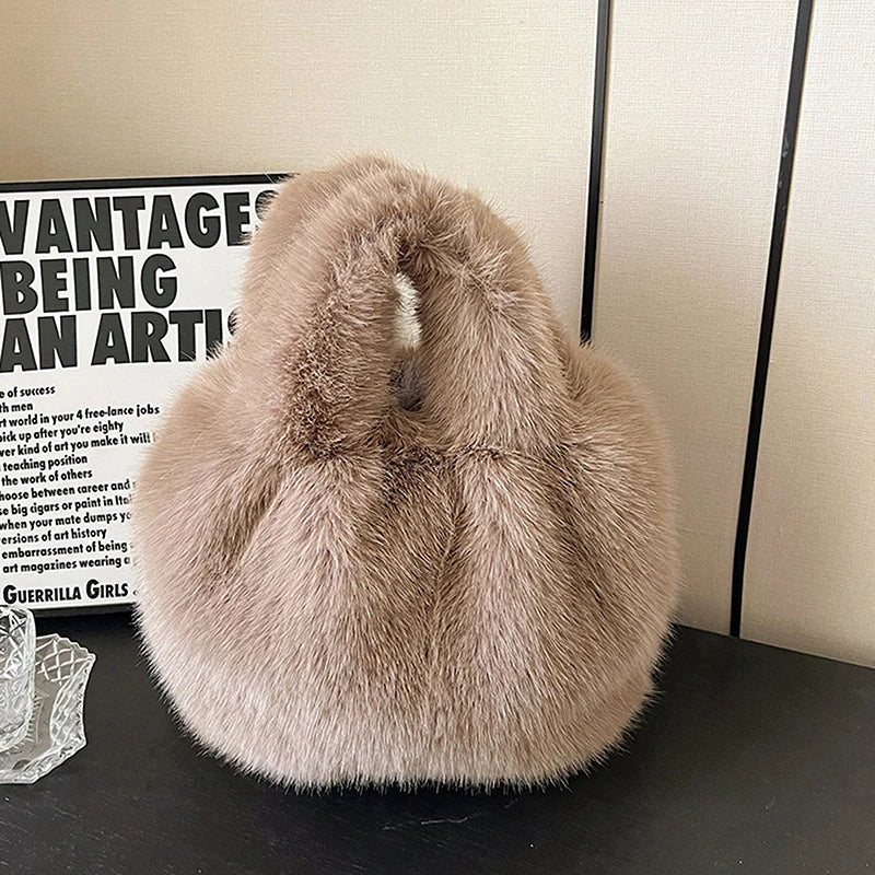 Girls Luxury Small Tote Bag Versatile Exquisite Autumn Winter Shoulder Handbag Gifts