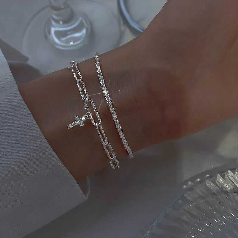 4Pcs/Set Fashion Snake Green Metal Bracelet For Women