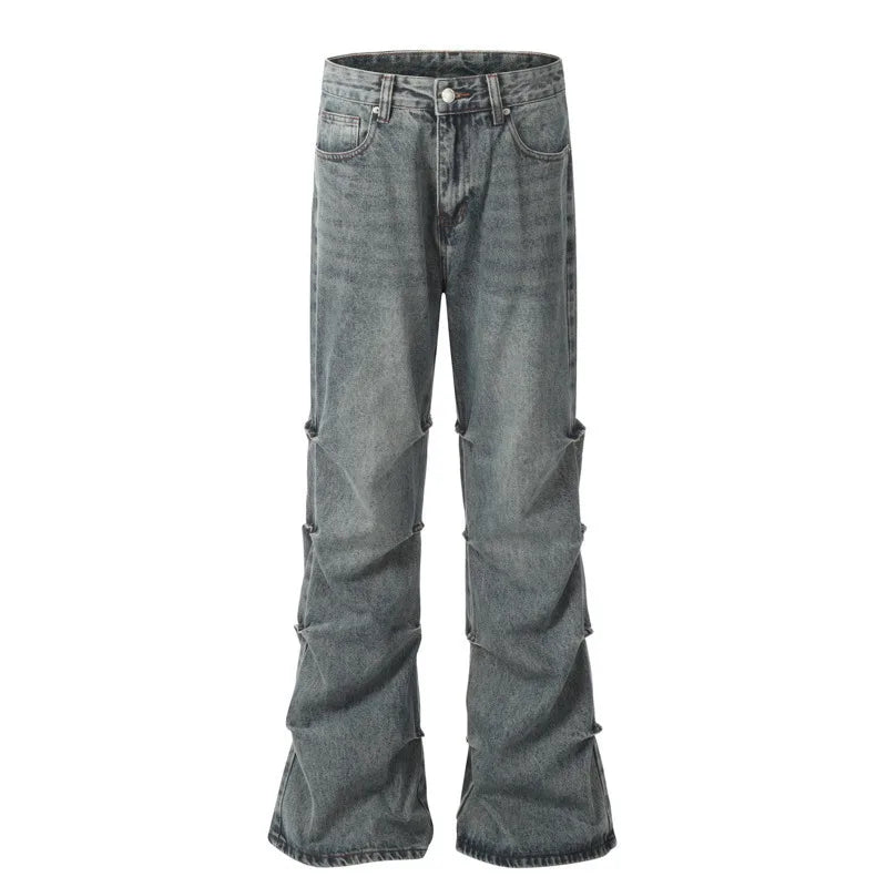 Mens American Design Jeans  Cleanfit Casual Loose Blue Denim Long Pants