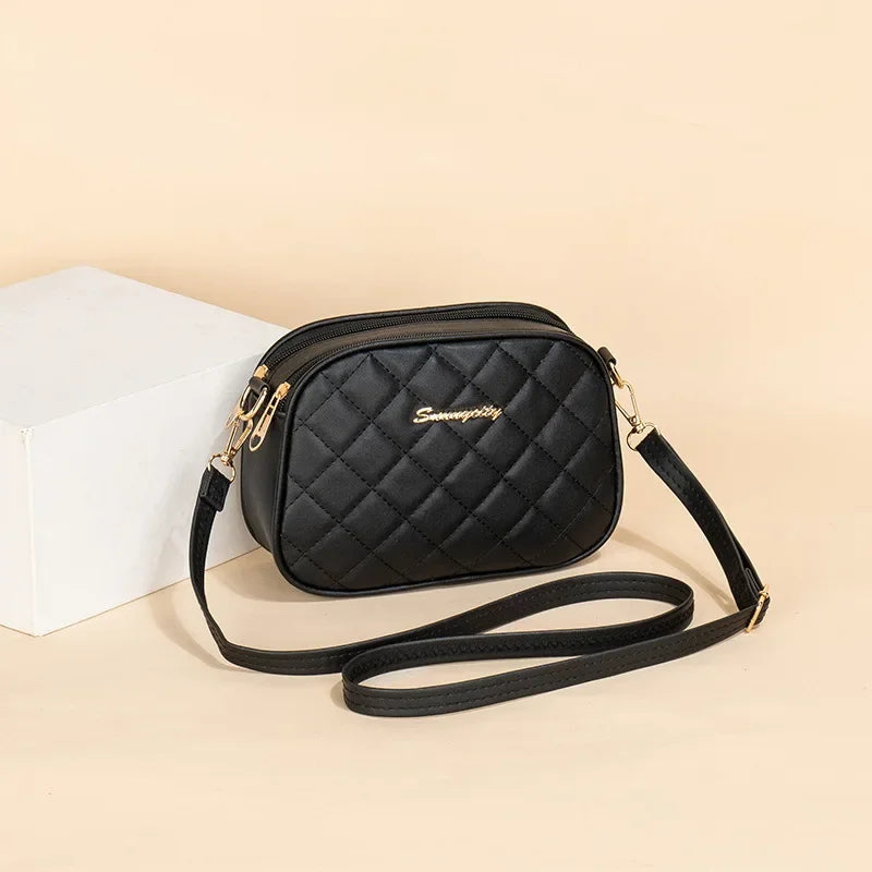 Diagonal Cross Camera Bag 2025 New Fashion and Simple Double Zipper Large Capacity