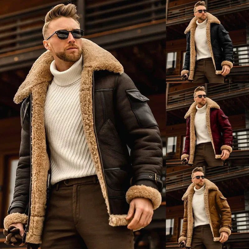 Autumn And Winter New Warm Wool Fur Men's Jacket Thickened Jacket Men's Jacket Cargo Men's Jacket Imitation Fur